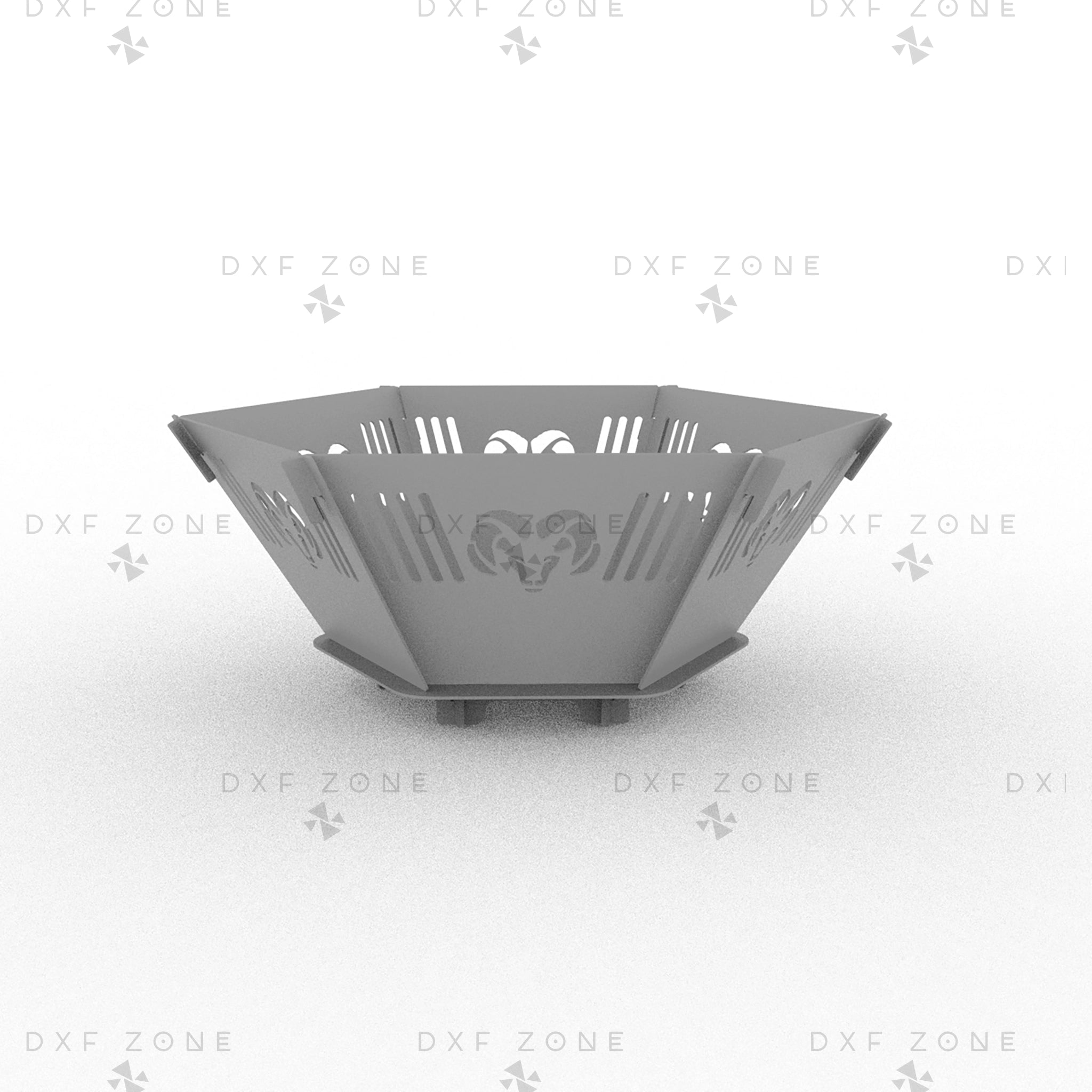 17 Inches Hexagon Fire Pit DXF - Foldable BBQ for Plasma Cutting - DxfZone