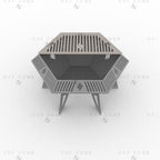 25 Inch Weld Hexagon Fire Pit DXF - Portable Foldable BBQ for Plasma - DxfZone