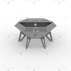 25 Inch Weld Hexagon Fire Pit DXF - Portable Foldable BBQ for Plasma - DxfZone