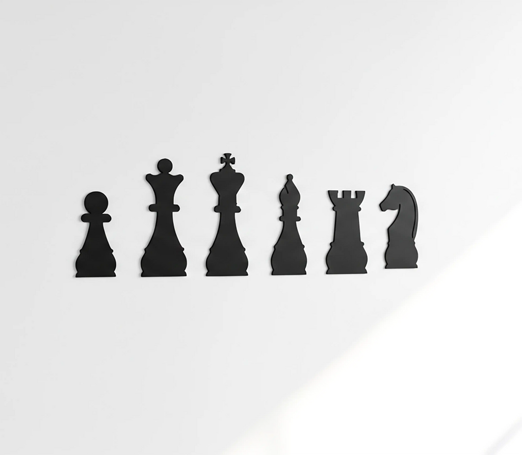 Chess Pieces DXF File for CNC Plasma Cut Wall Art Set