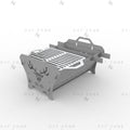 Deer Fire Pit DXF File – Hexagon BBQ Grill with Side Handles for Plasma & Laser Cut