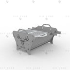 Deer Fire Pit DXF File – Hexagon BBQ Grill with Side Handles for Plasma & Laser Cut
