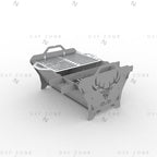 Deer Fire Pit DXF File – Hexagon BBQ Grill with Side Handles for Plasma & Laser Cut