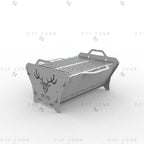 Deer Fire Pit DXF File – Hexagon BBQ Grill with Side Handles for Plasma & Laser Cut