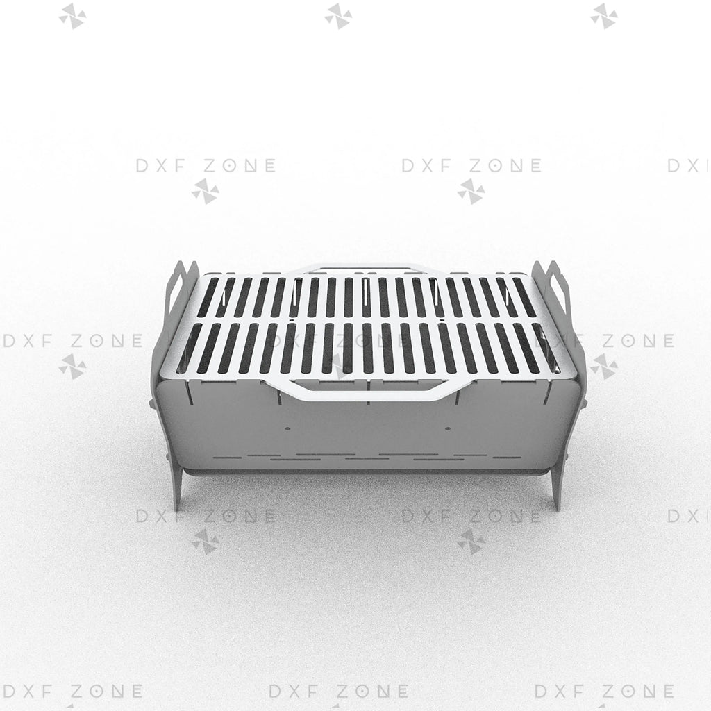 Deer Fire Pit DXF File – Hexagon BBQ Grill with Side Handles for Plasma & Laser Cut