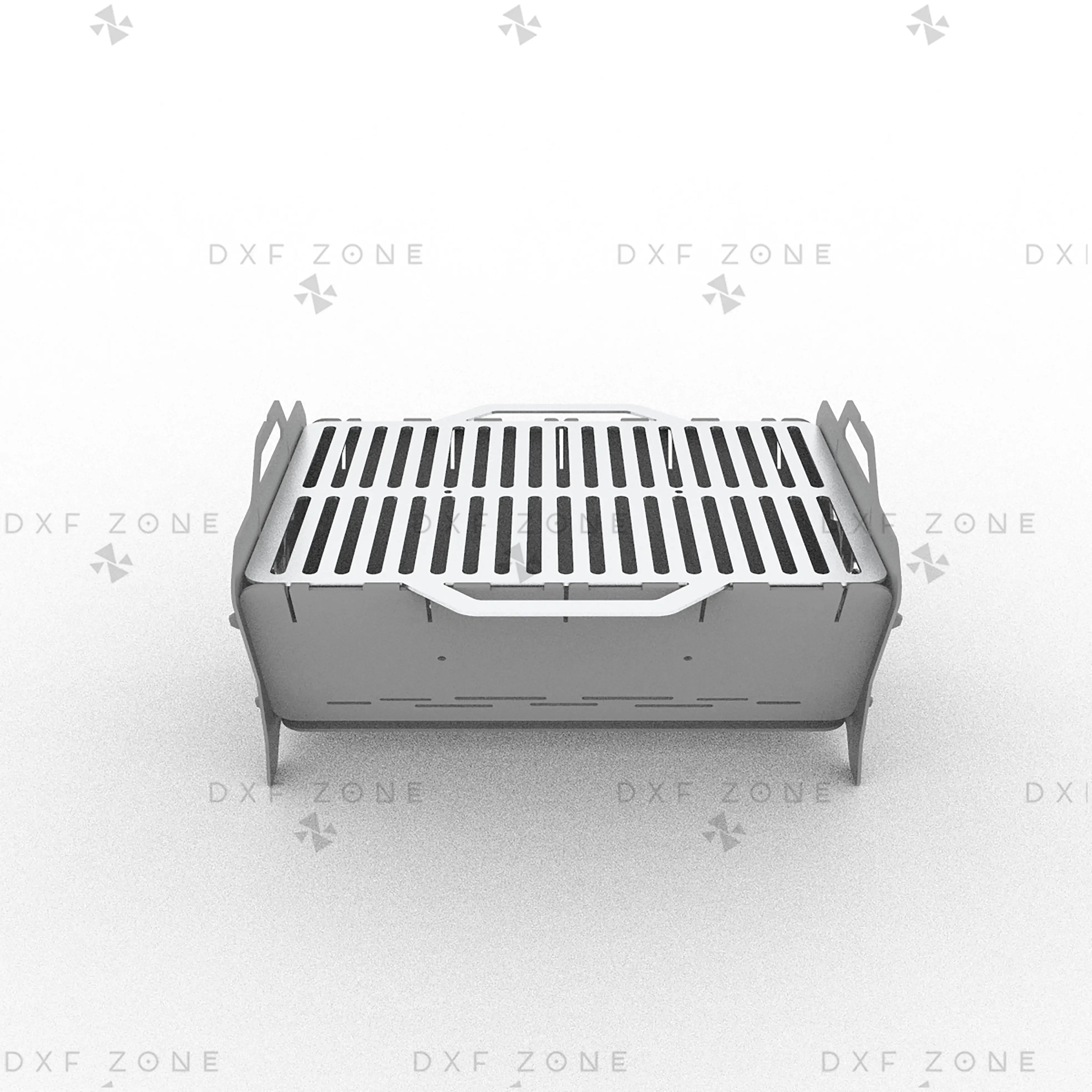 Deer Fire Pit DXF File – Hexagon BBQ Grill with Side Handles for Plasma & Laser Cut