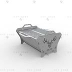 Deer Fire Pit DXF File – Hexagon BBQ Grill with Side Handles for Plasma & Laser Cut
