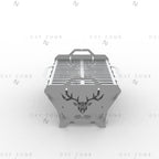 Deer Fire Pit DXF File – Hexagon BBQ Grill with Side Handles for Plasma & Laser Cut