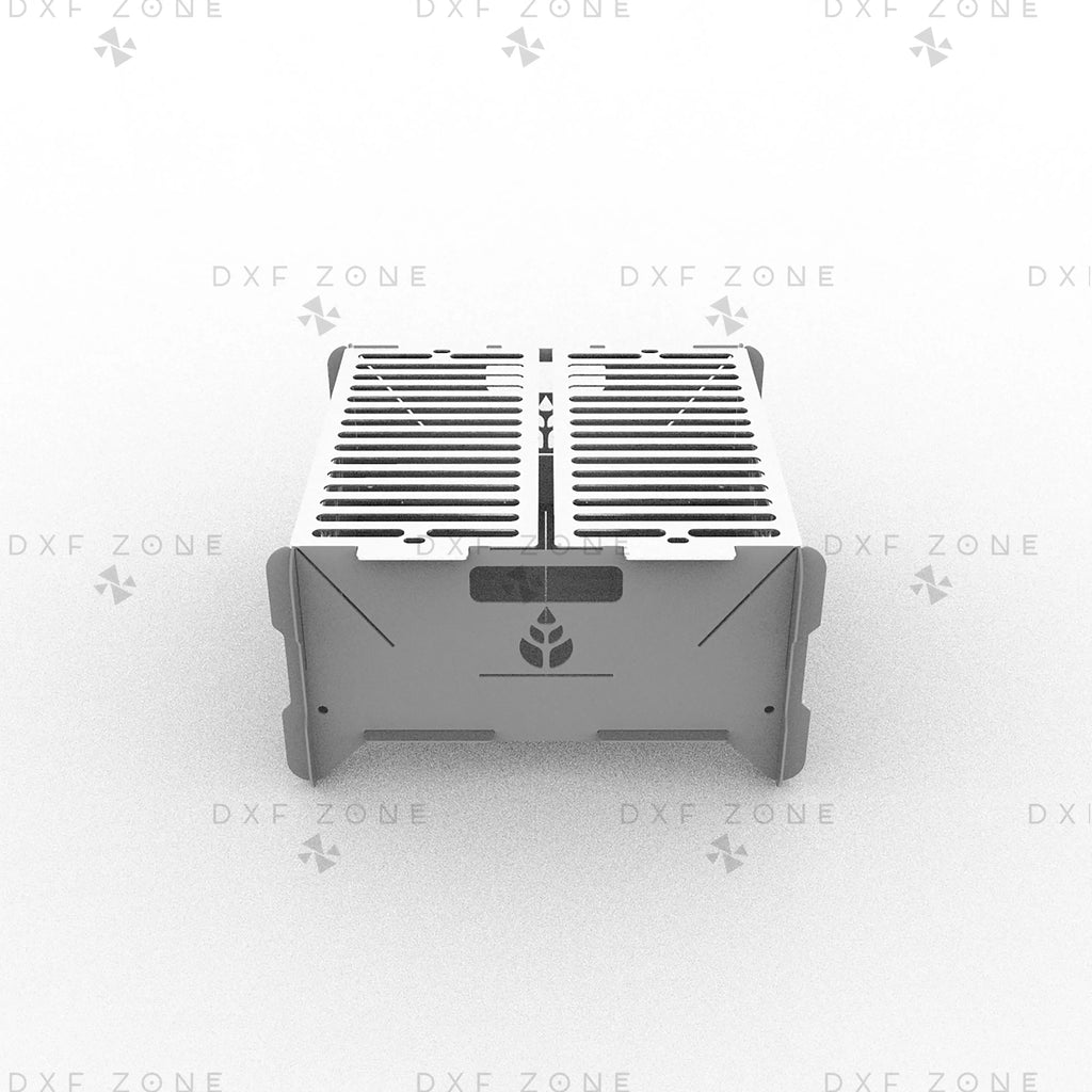 Deer Leaf BBQ Fire Pit DXF File – Foldable Grill Design for Plasma and Laser Cutting