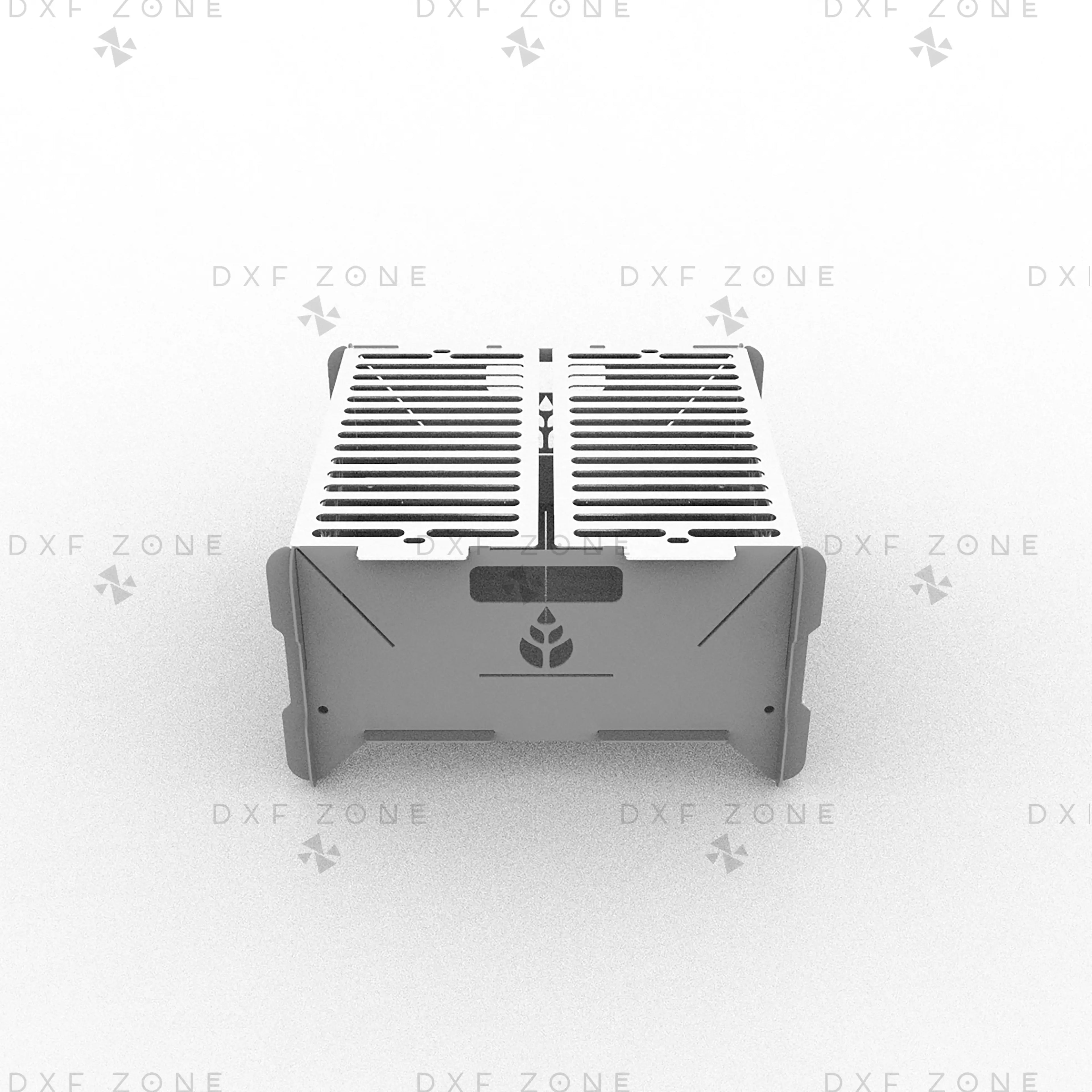 Deer Leaf BBQ Fire Pit DXF File – Foldable Grill Design for Plasma and Laser Cutting