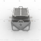 Flame Fire Pit DXF File for Rectangular BBQ Grill with Triangle Panels for Plasma & Laser Cut