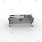 Flame Fire Pit DXF File for Rectangular BBQ Grill with Triangle Panels for Plasma & Laser Cut