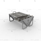 Flame Fire Pit DXF File for Rectangular BBQ Grill with Triangle Panels for Plasma & Laser Cut