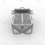 Flame Fire Pit DXF File for Rectangular BBQ Grill with Triangle Panels for Plasma & Laser Cut