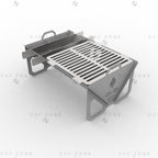 Flame Fire Pit DXF File for Rectangular BBQ Grill with Triangle Panels for Plasma & Laser Cut