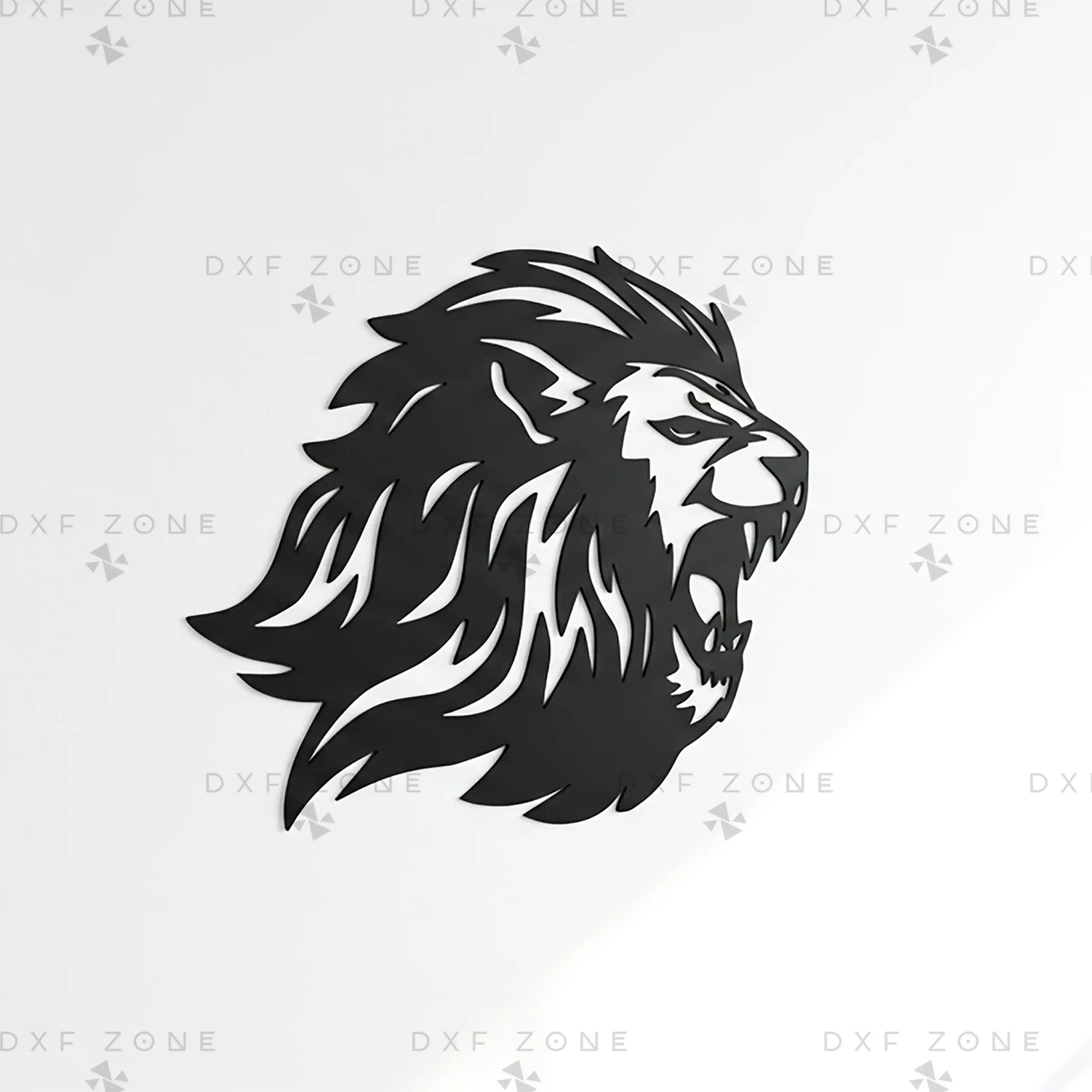Free Roaring Lion DXF File - Free CNC Plasma Cut Wall Art Design Plan