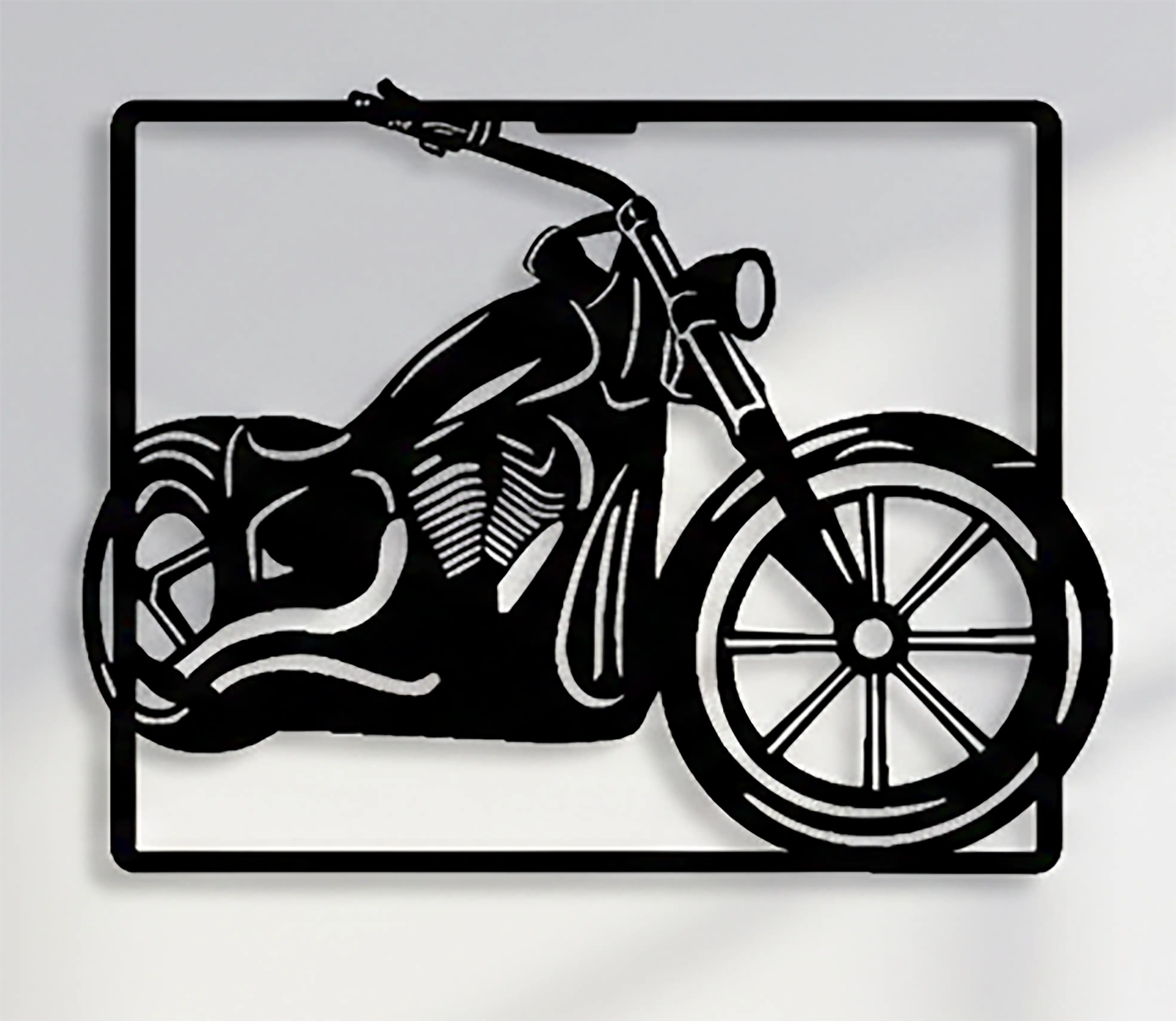 Free Vintage Motorcycle DXF File - Free CNC Plasma Cut Wall Art Design