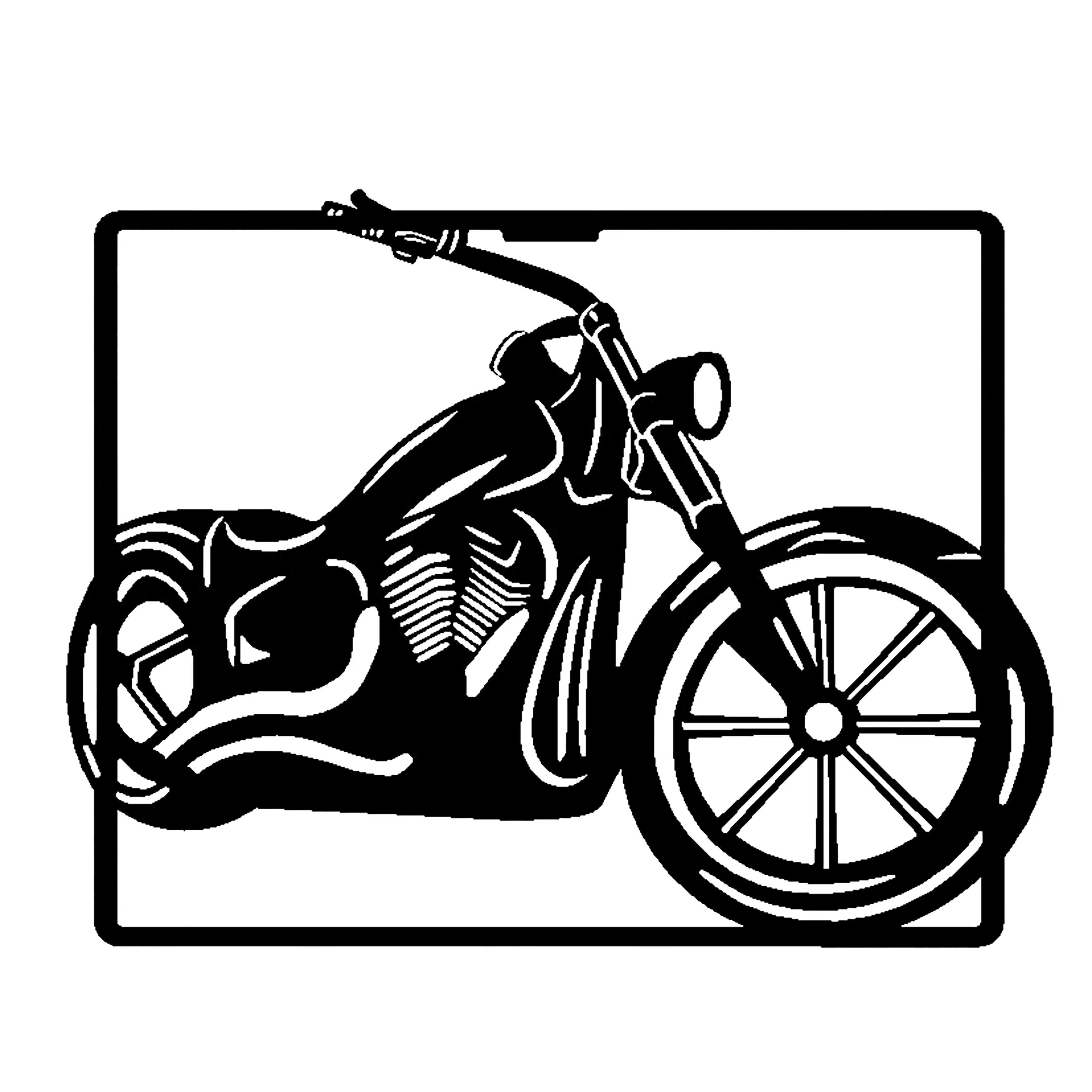 Free Vintage Motorcycle DXF File - Free CNC Plasma Cut Wall Art Design