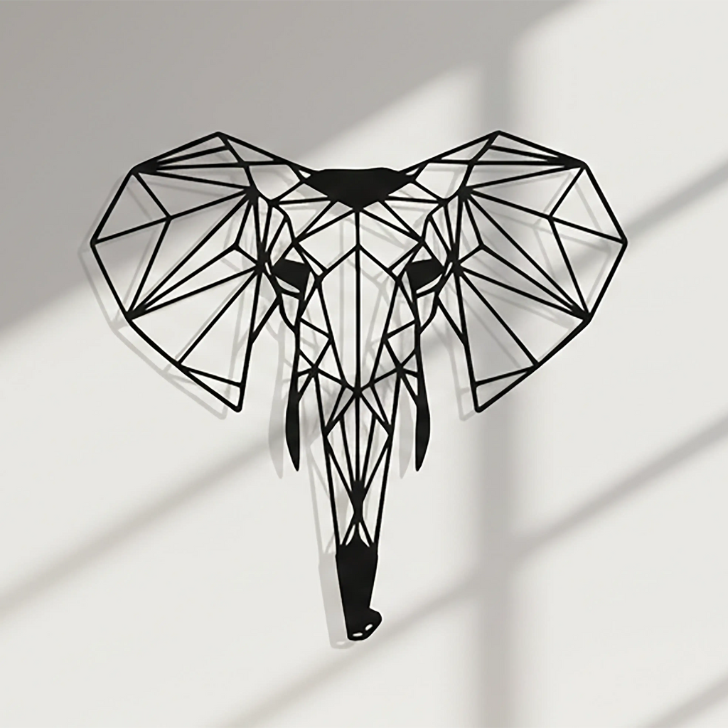 Free Geometric Elephant DXF File for CNC Plasma Cut Wall Art Design