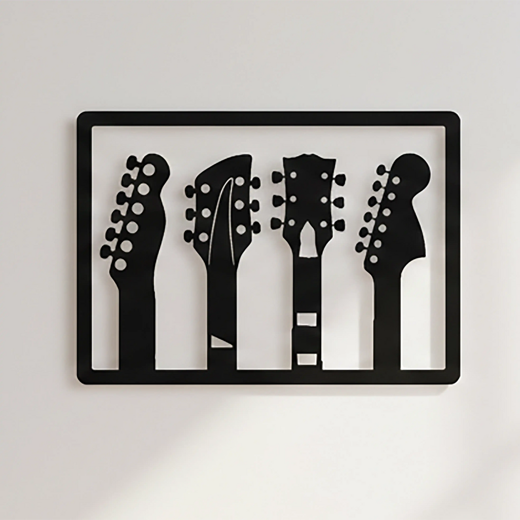 Guitar Headstock DXF File for CNC Plasma Cut Wall Art Design