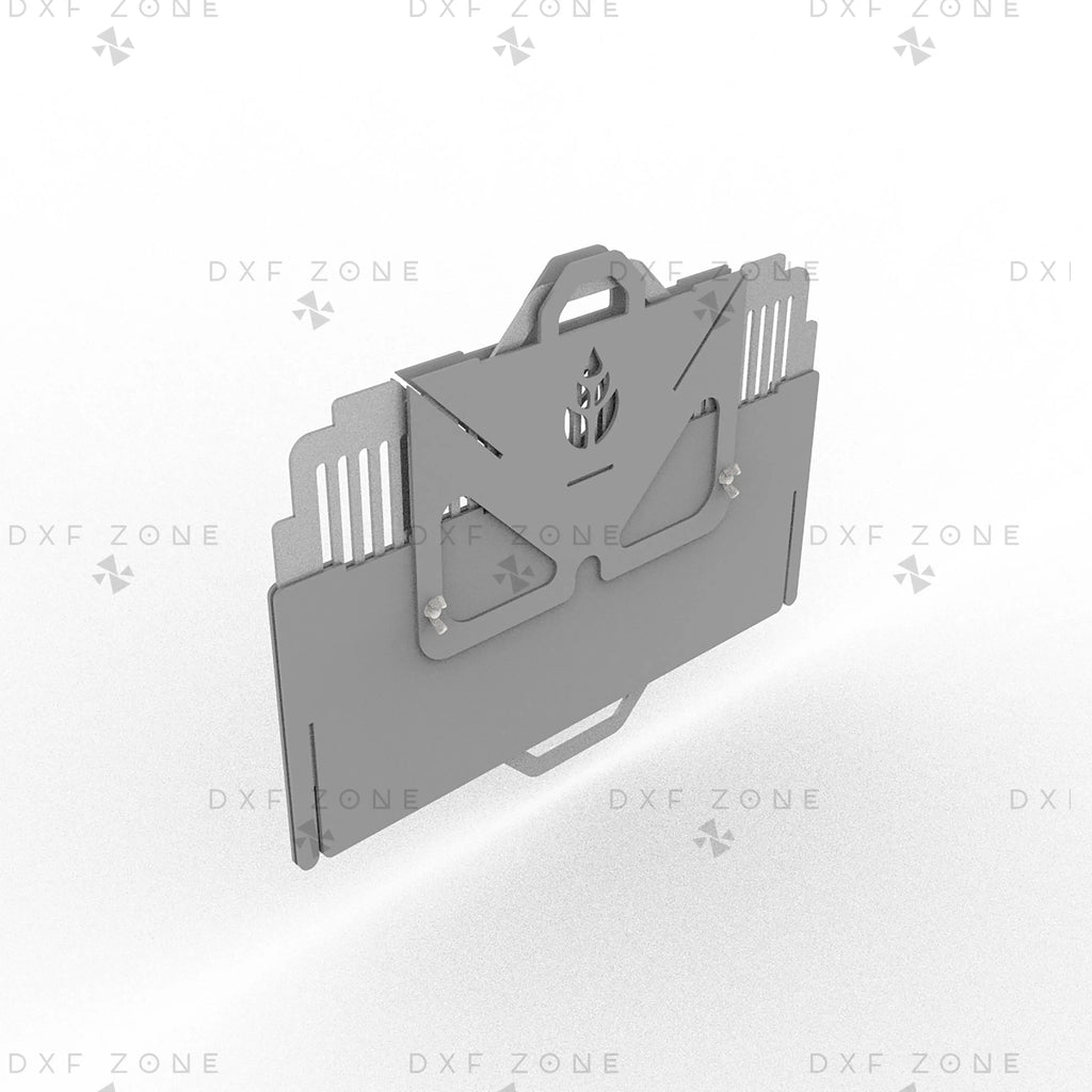 Leaf BBQ Fire Pit DXF File - Rectangular Foldable Grill Design for Plasma and Laser Cutting