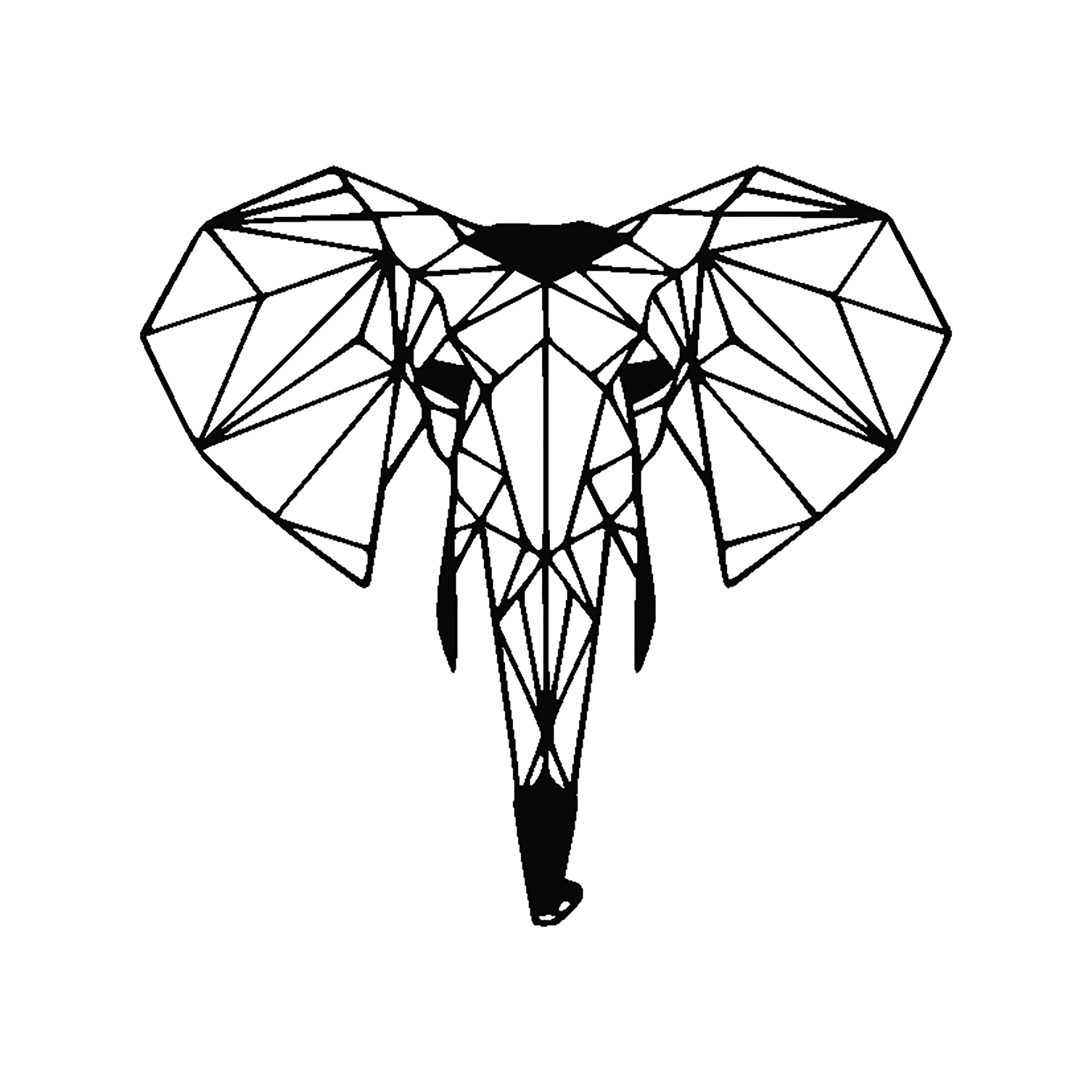 Free Geometric Elephant DXF File - Free CNC Plasma Cut Wall Art Design