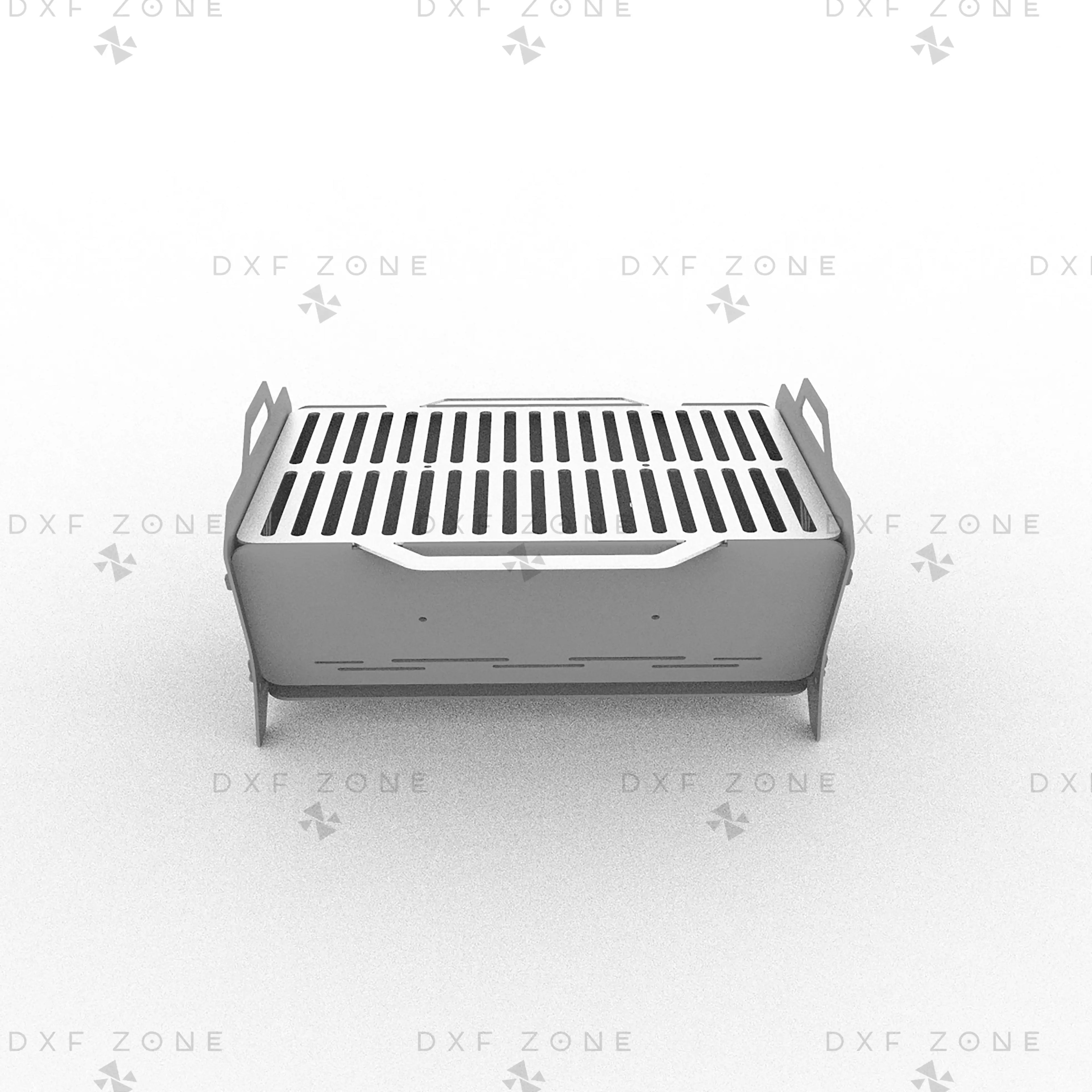 Rectangular BBQ Grill Fire Pit DXF File – Foldable CNC Plasma Cut Design