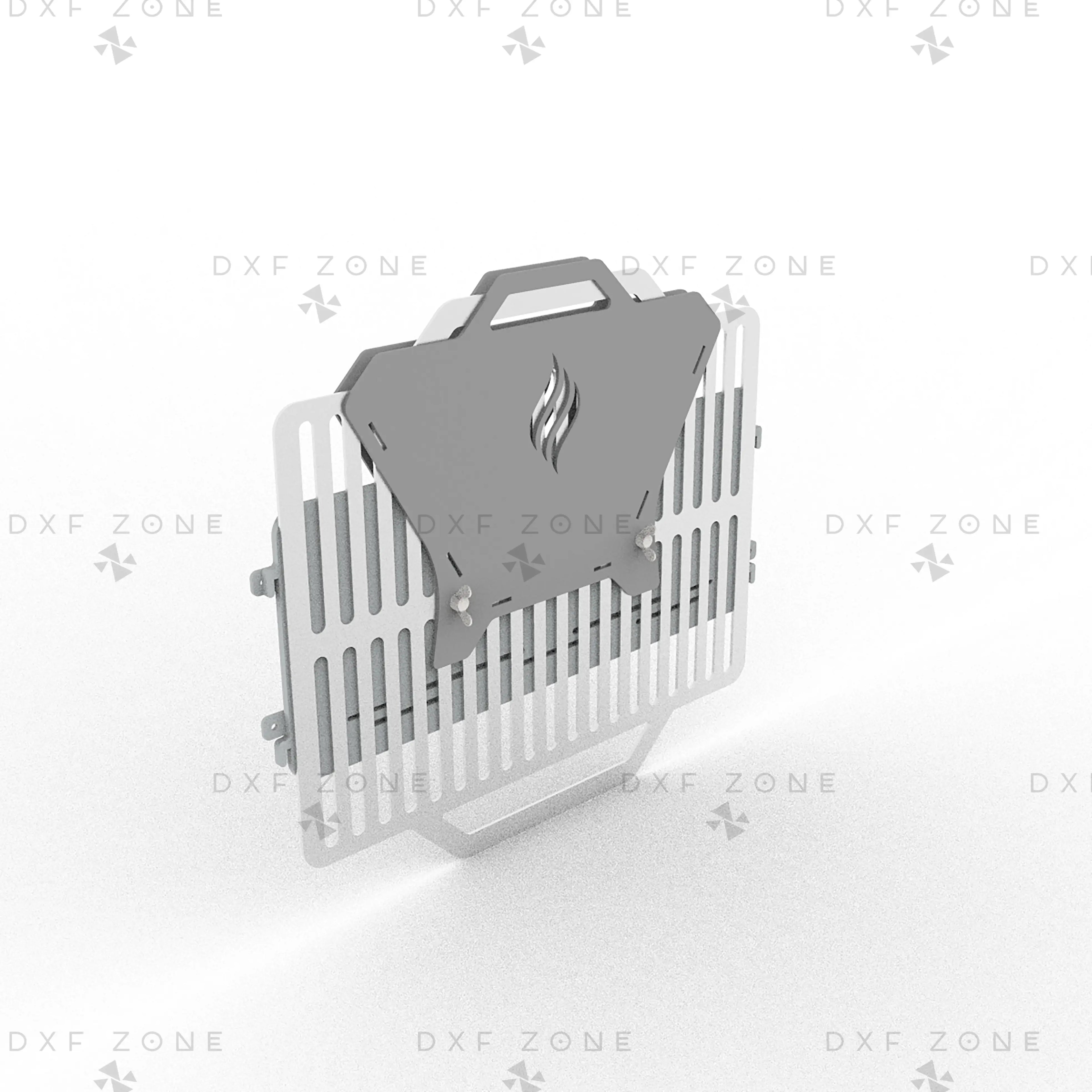 Rectangular BBQ Grill Fire Pit DXF File – Foldable CNC Plasma Cut Design