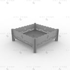 Square Portable Camping BBQ Grill DXF File, Collapsible Skewer Mangal Laser Cut Plan, Outdoor Charcoal Barbecue CNC Vector Design, Digital Download