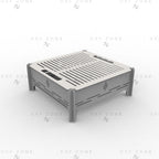 Square Portable Camping BBQ Grill DXF File, Collapsible Skewer Mangal Laser Cut Plan, Outdoor Charcoal Barbecue CNC Vector Design, Digital Download