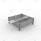 Square Portable Camping BBQ Grill DXF File, Collapsible Skewer Mangal Laser Cut Plan, Outdoor Charcoal Barbecue CNC Vector Design, Digital Download