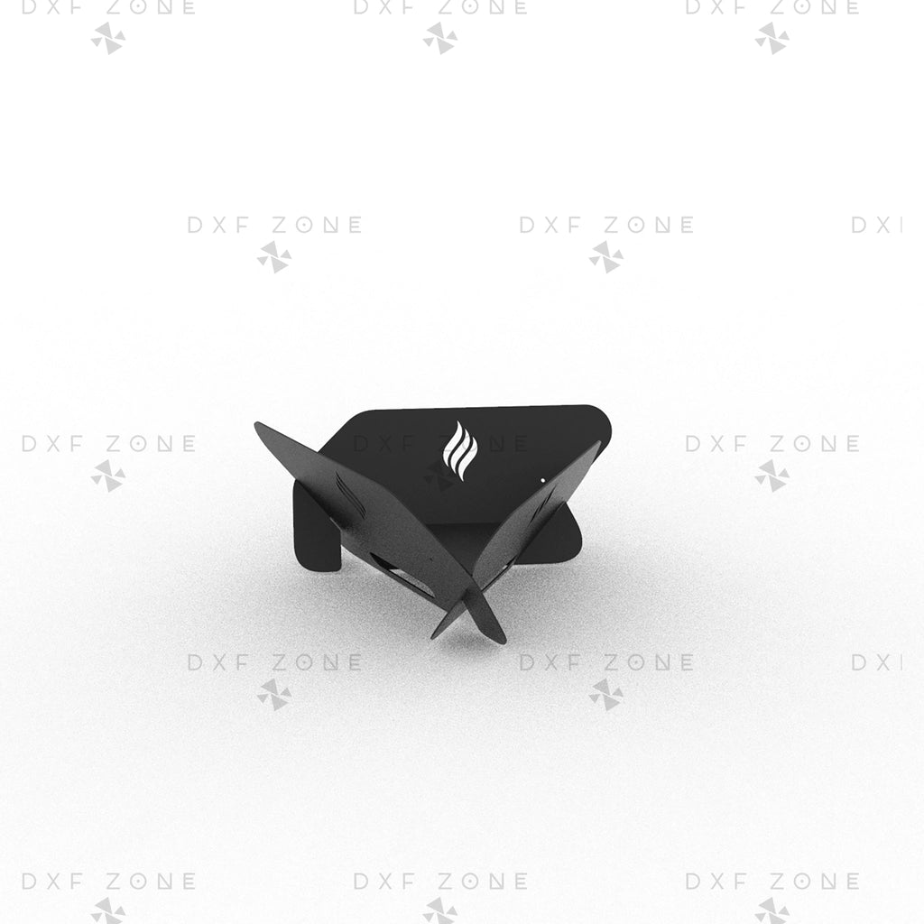Camping Fire Pit DXF File - Foldable Portable BBQ Grill Design for Plasma Laser CNC | Barbecue Fire Pit Plans - DxfZone