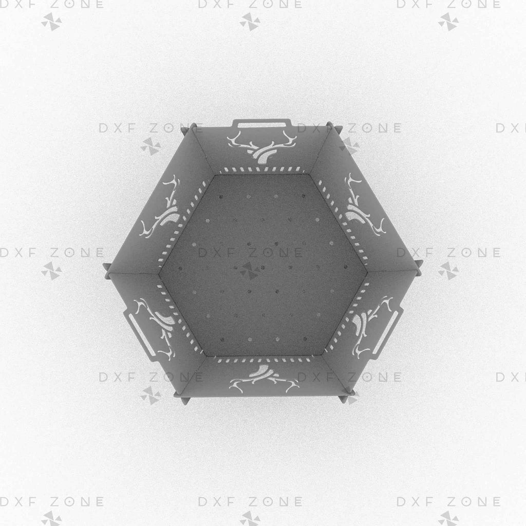 CNC Plasma Cut DXF Files: Collapsible Hexagon Deer Fire Pit & Portable Grill Design Plans