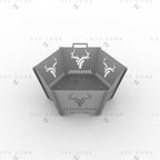 CNC Plasma Cut DXF Files: Collapsible Hexagon Deer Fire Pit & Portable Grill Design Plans