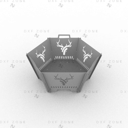 CNC Plasma Cut DXF Files: Collapsible Hexagon Deer Fire Pit & Portable Grill Design Plans