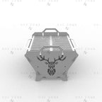 Deer Fire Pit DXF File - Collapsible BBQ Grill Design for Plasma Laser CNC Cutting