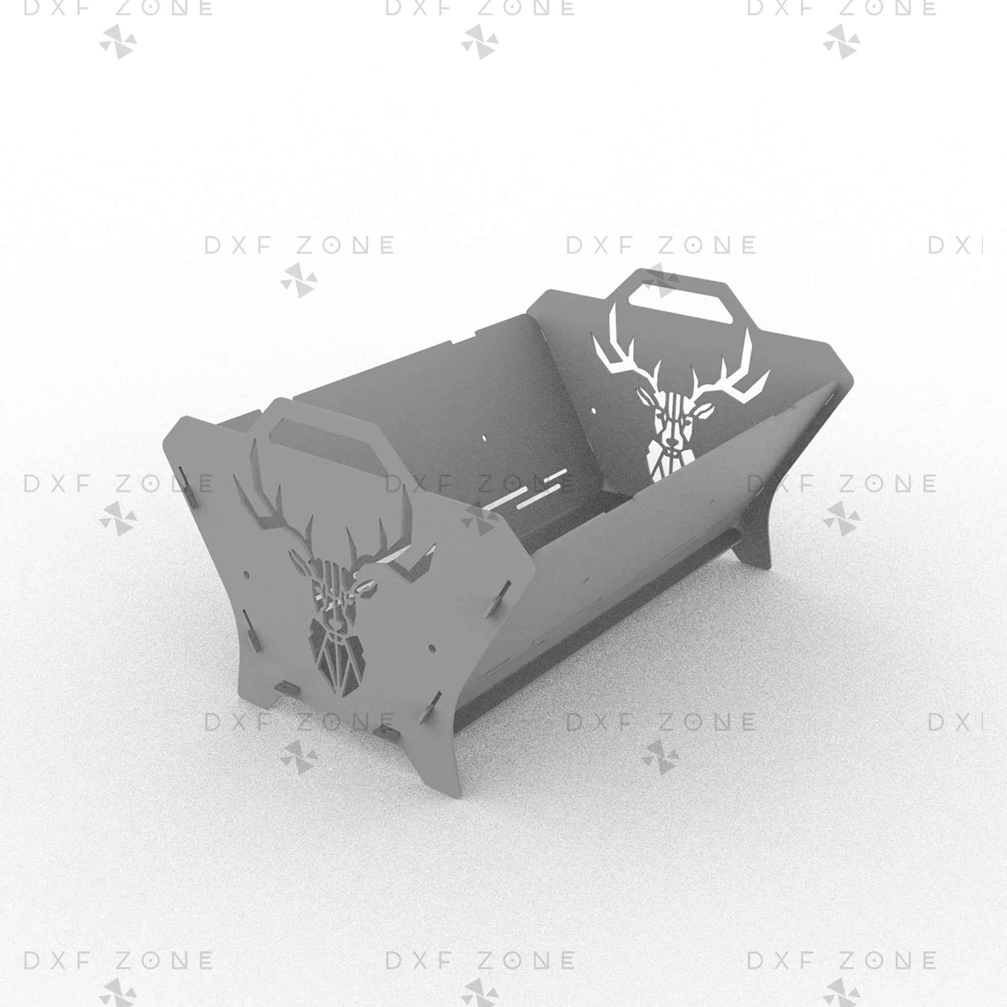 Deer Fire Pit DXF File - Collapsible BBQ Grill Design for Plasma Laser CNC Cutting