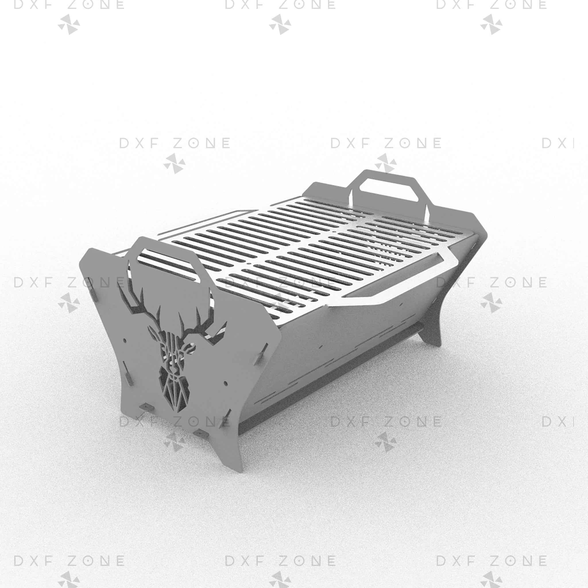 Deer Fire Pit DXF File - Collapsible BBQ Grill Design for Plasma Laser CNC Cutting