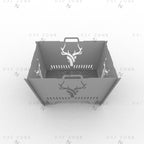Deer Square Fire Pit DXF - Foldable Portable BBQ for Plasma - DxfZone