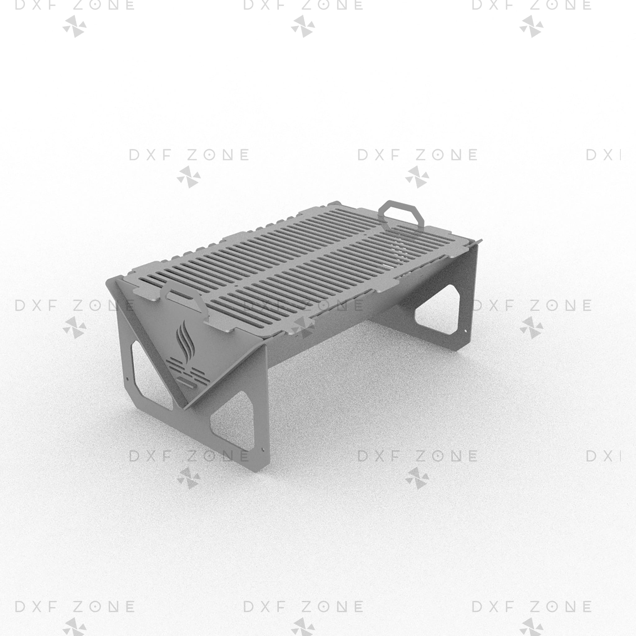 DIY Fire Pit DXF Files - Portable Foldable BBQ Grill Design for Plasma Laser CNC | Fire Pit Plans for Outdoor - DxfZone