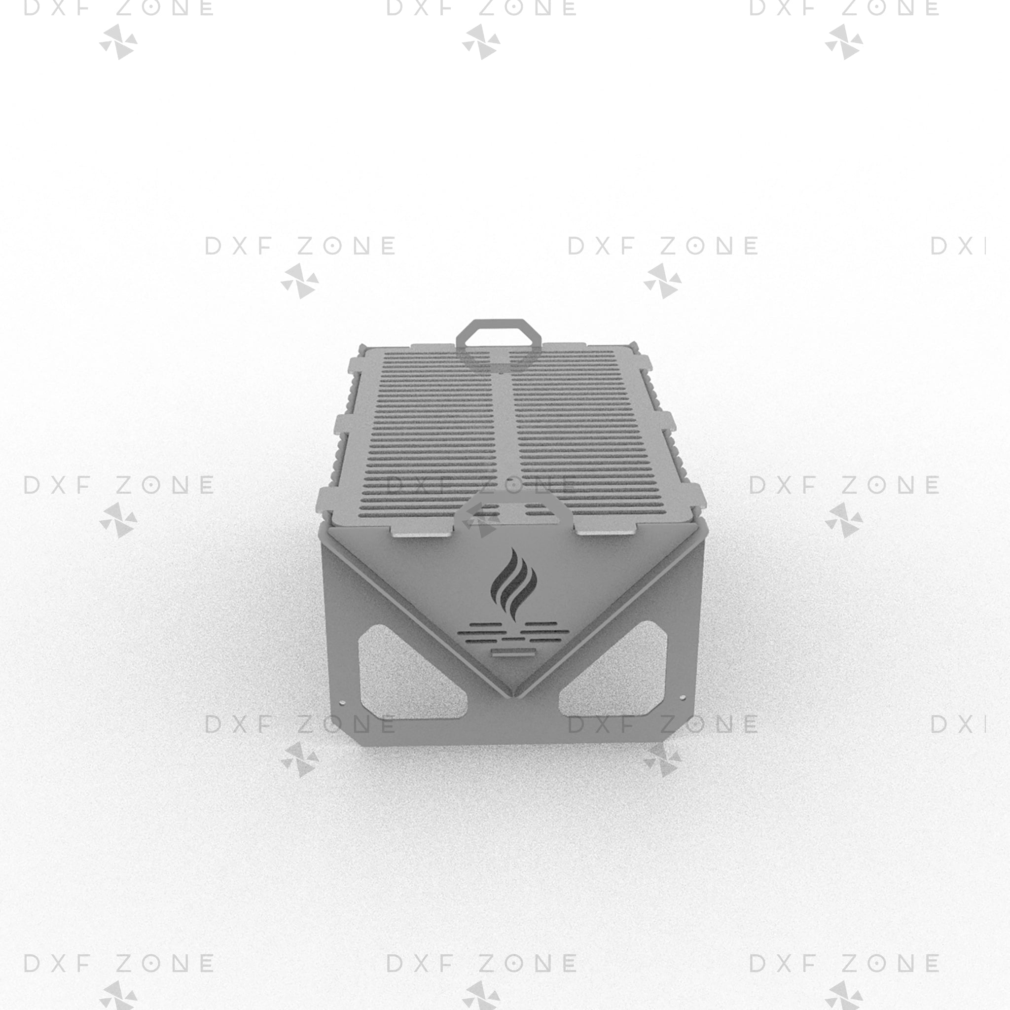 DIY Fire Pit DXF Files - Portable Foldable BBQ Grill Design for Plasma Laser CNC | Fire Pit Plans for Outdoor - DxfZone
