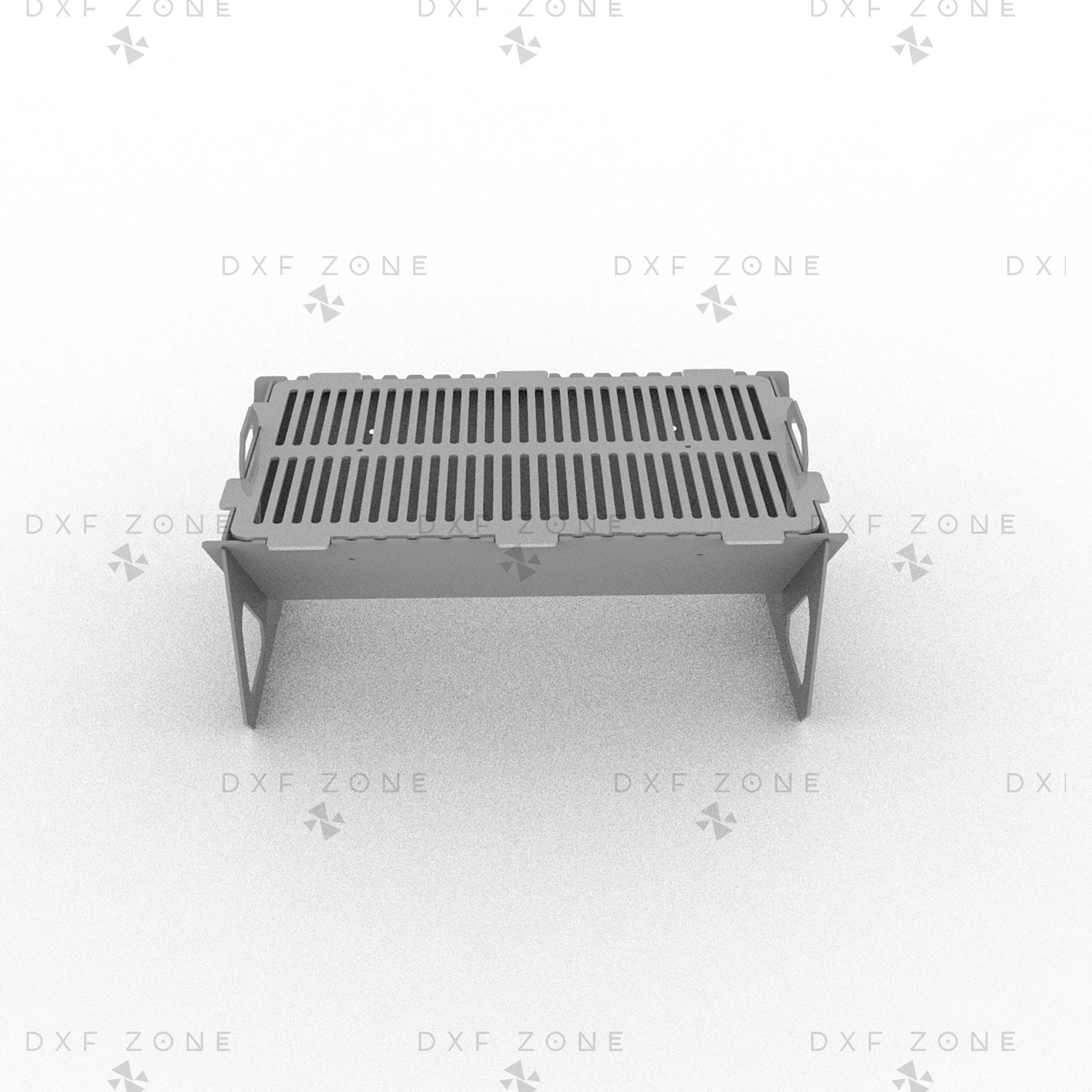DIY Fire Pit DXF Files - Portable Foldable BBQ Grill Design for Plasma Laser CNC | Fire Pit Plans for Outdoor - DxfZone