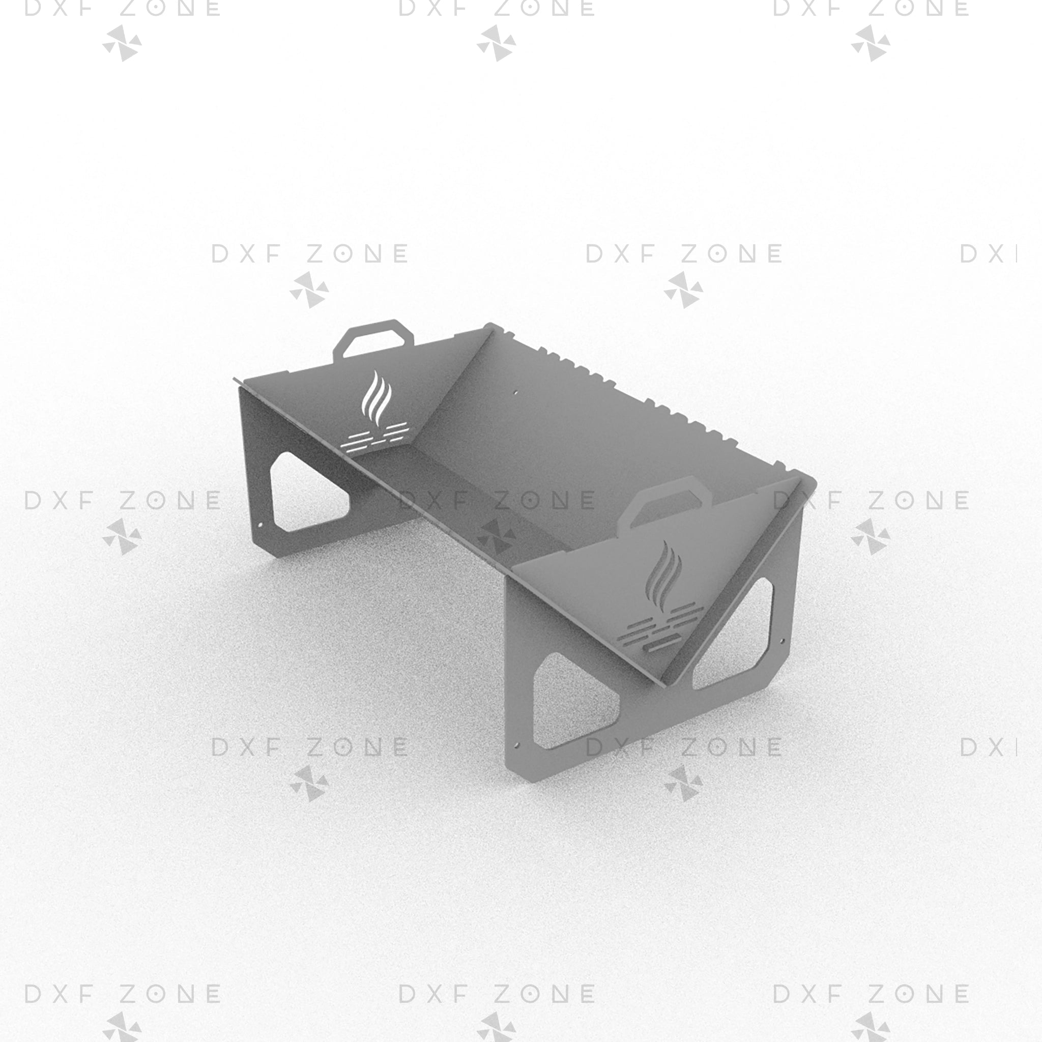 DIY Fire Pit DXF Files - Portable Foldable BBQ Grill Design for Plasma Laser CNC | Fire Pit Plans for Outdoor - DxfZone