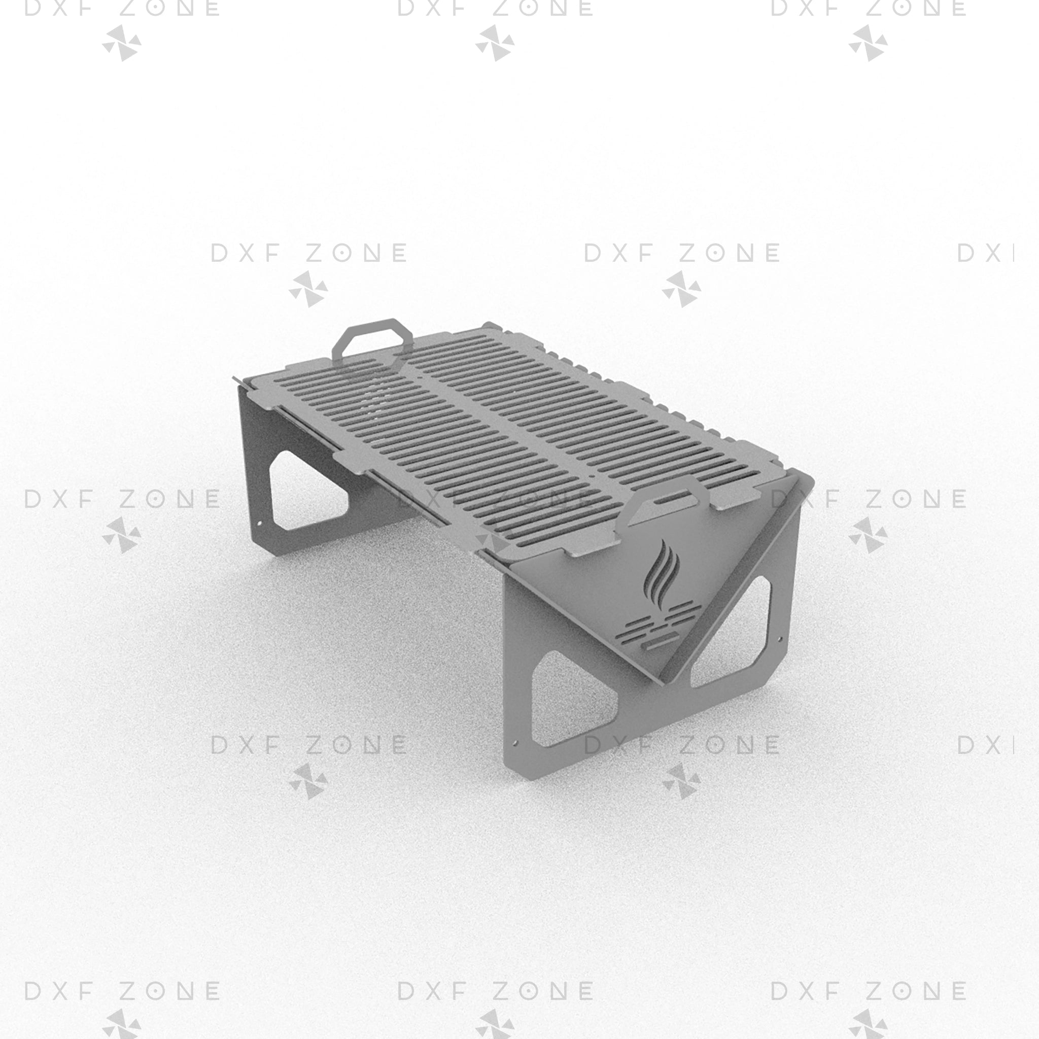 DIY Fire Pit DXF Files - Portable Foldable BBQ Grill Design for Plasma Laser CNC | Fire Pit Plans for Outdoor - DxfZone