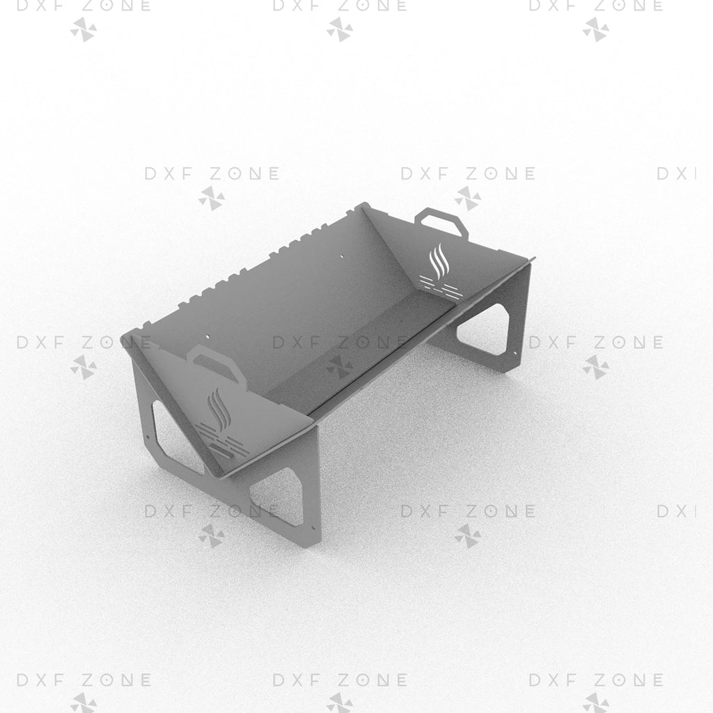DIY Fire Pit DXF Files - Portable Foldable BBQ Grill Design for Plasma Laser CNC | Fire Pit Plans for Outdoor - DxfZone