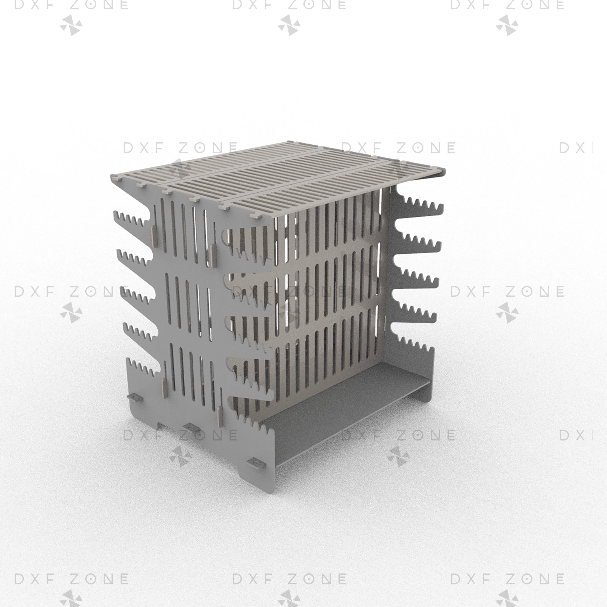 Large Vertical Shashlik DXF File for Plasma - Foldable BBQ Mangal Design - DxfZone