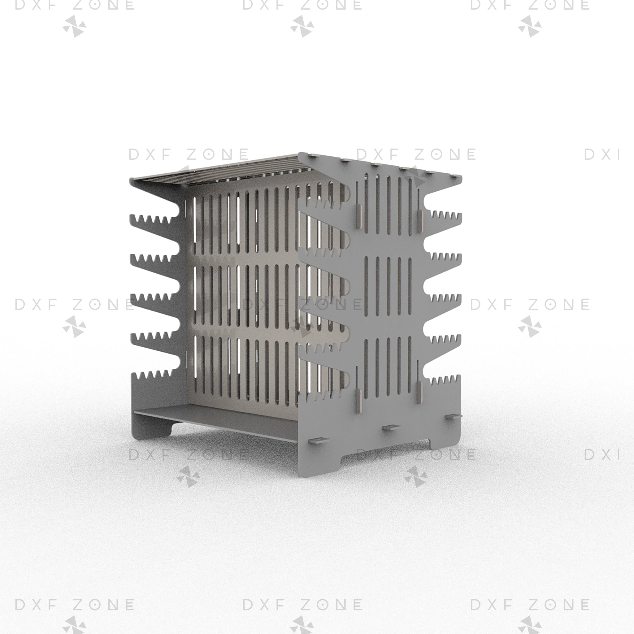 Large Vertical Shashlik DXF File for Plasma - Foldable BBQ Mangal Design - DxfZone