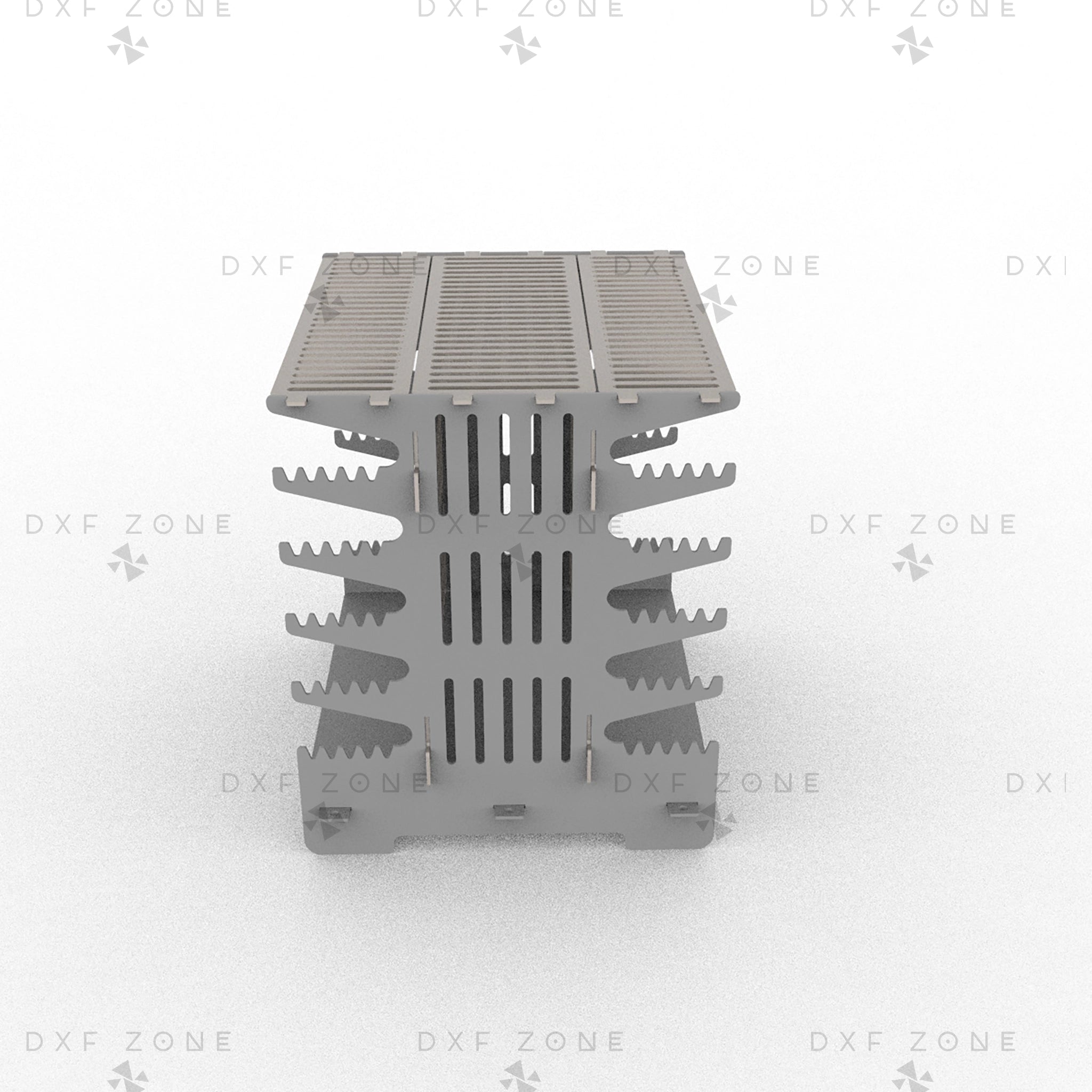 Large Vertical Shashlik DXF File for Plasma - Foldable BBQ Mangal Design - DxfZone