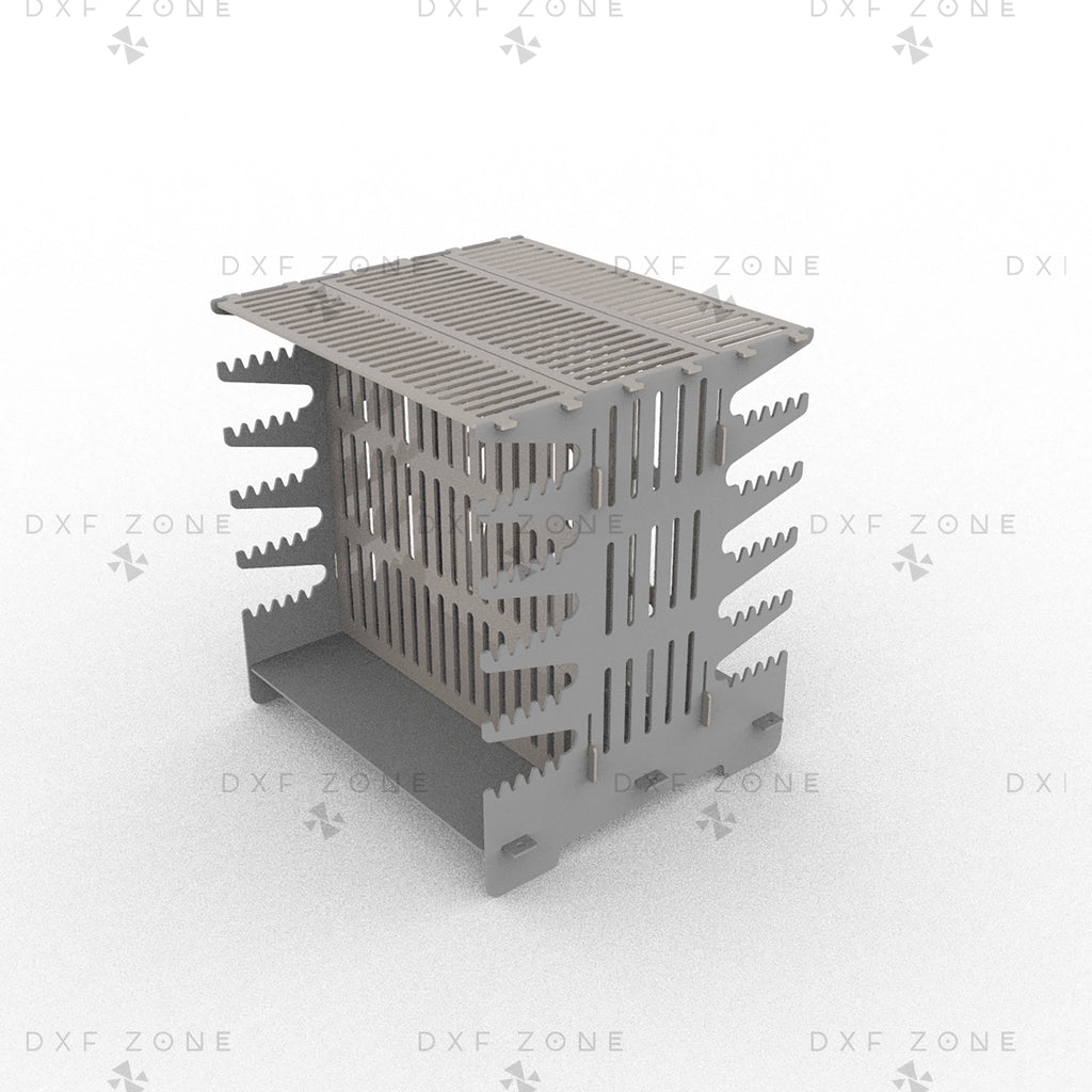 Large Vertical Shashlik DXF File for Plasma - Foldable BBQ Mangal Design - DxfZone
