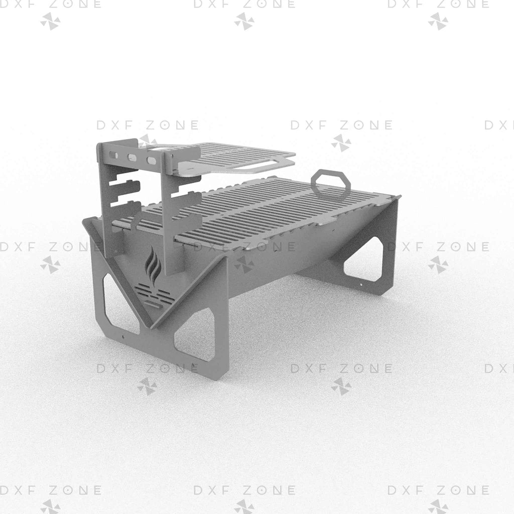 Mover Grill Fire Pit DXF File - Portable BBQ & Wood Burner Design for CNC Laser/Plasma